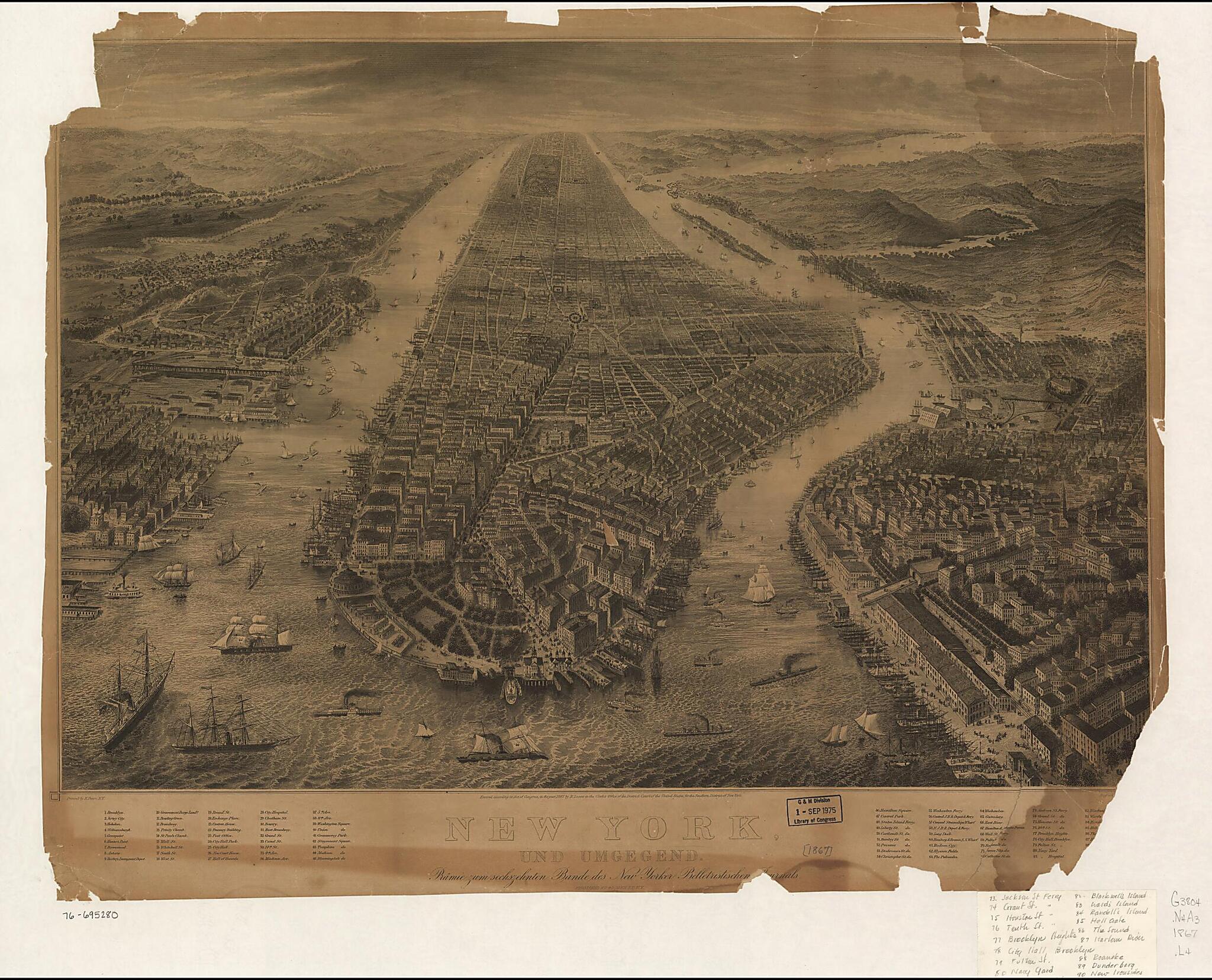 This old map of New York Und Umgegend from 1867 was created by R. Kupfer, R. Lexow, H. Peters in 1867