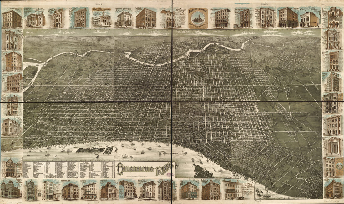 This old map of Philadelphia In from 1886 was created by Burk & McFetridge in 1886