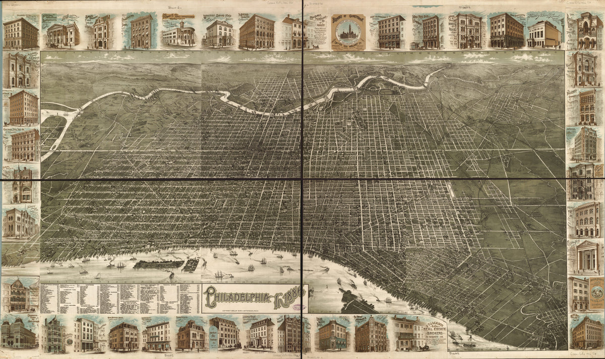 Philadelphia In in 1886 by Relic Map Company