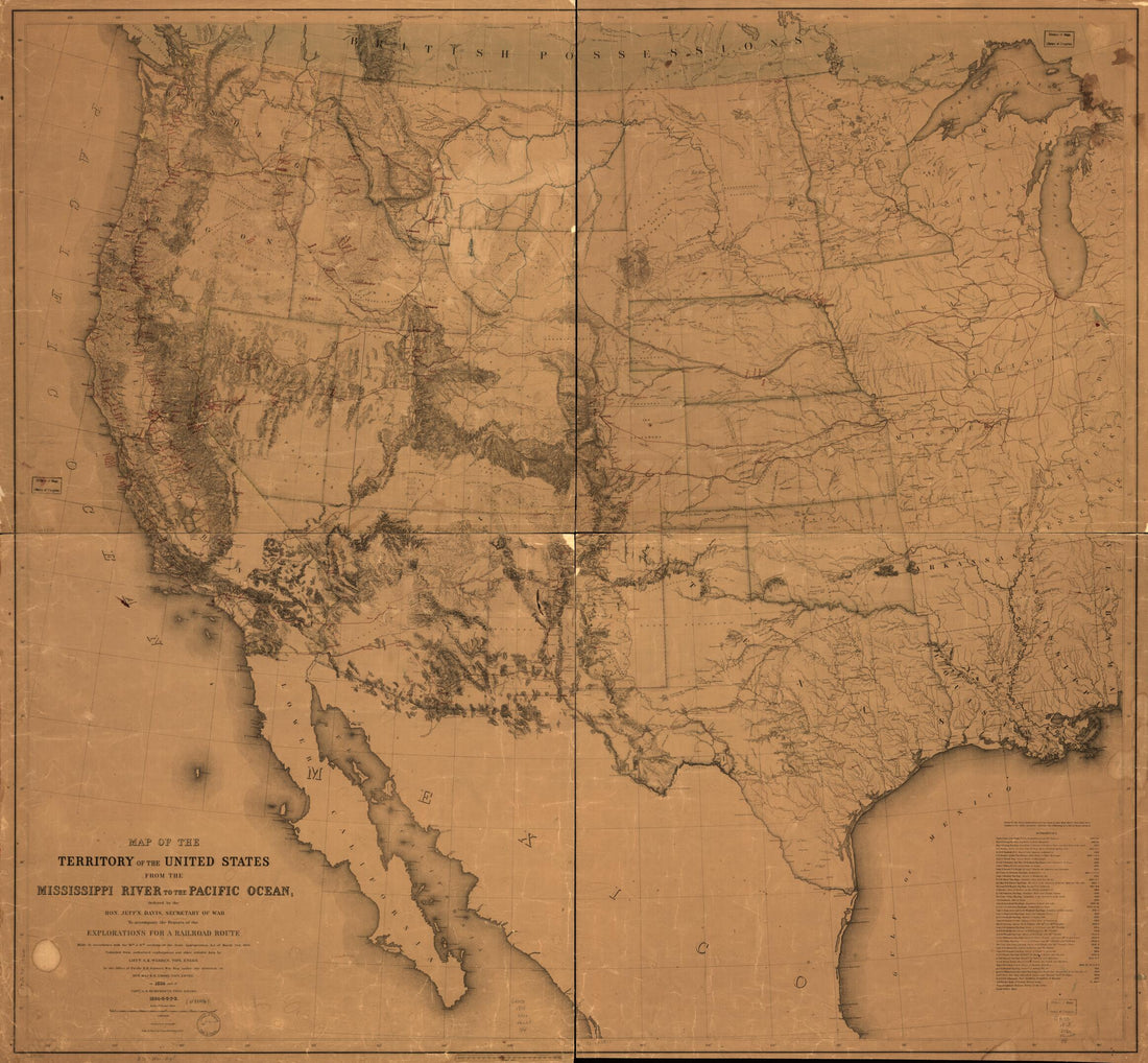 This old map of Map of the Territory of the United States from the Mississippi River to the Pacific Ocean; Ordered by Jeff&