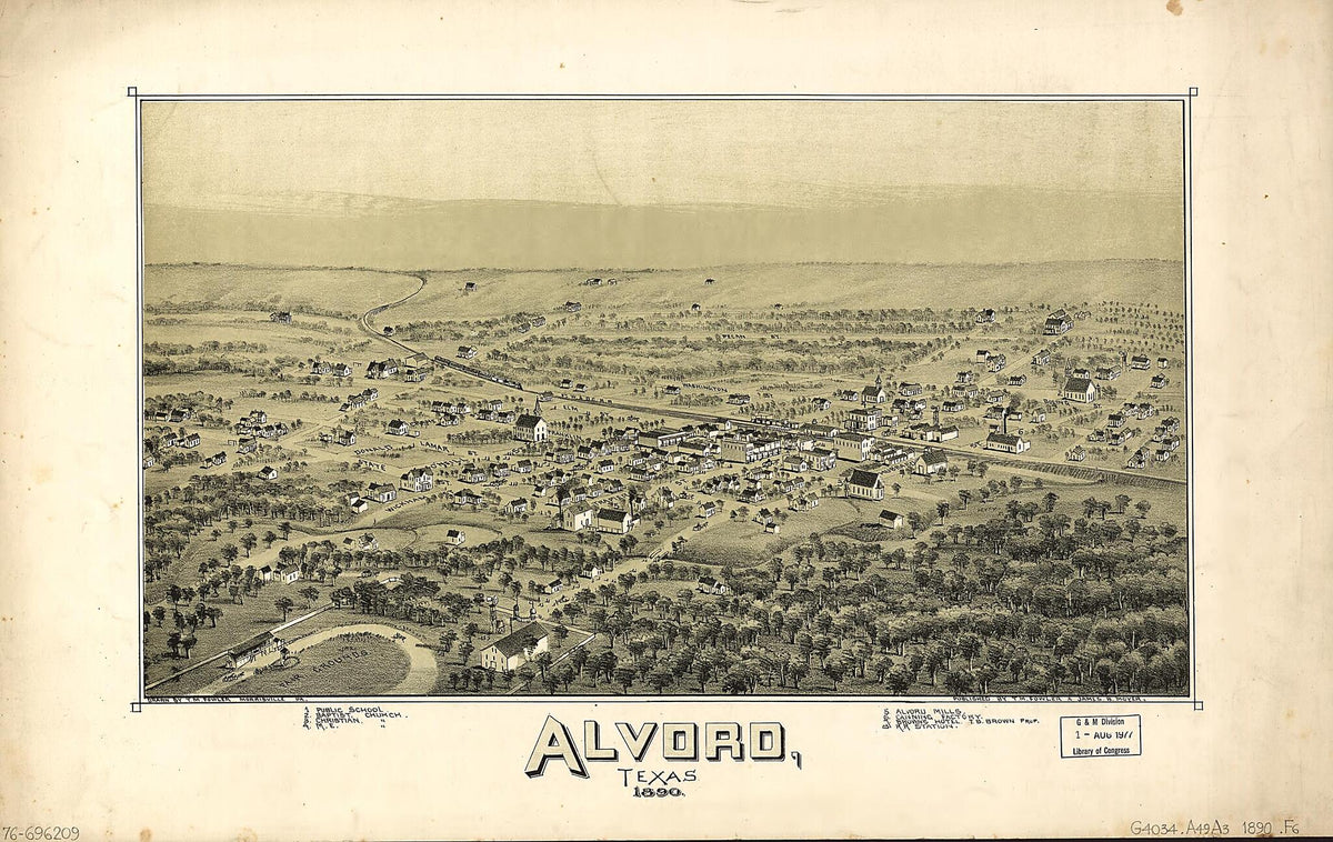 Alvord, Texas 1890 by Relic Map Company