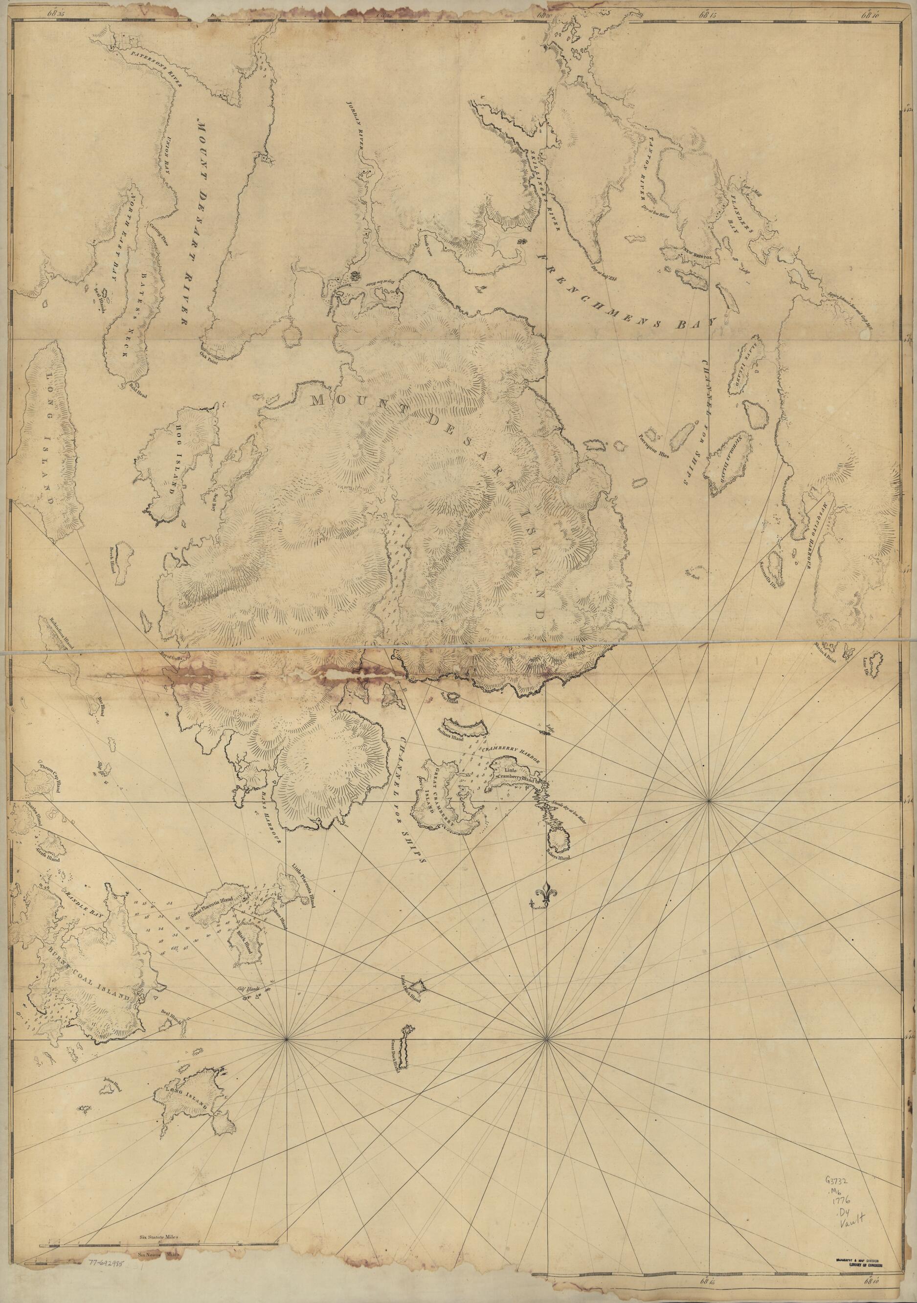 Mount Desert Island and Neighboring Coast of Maine 1776 by Relic Map Company