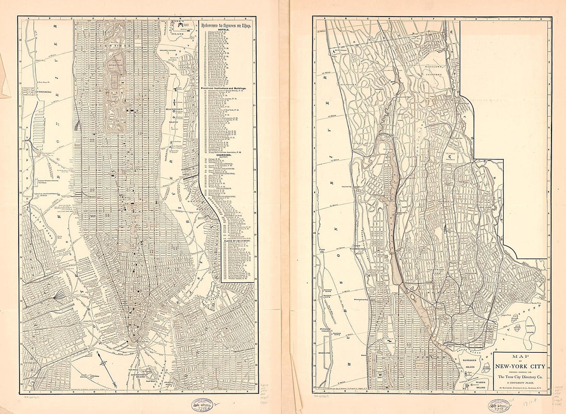 This old map of Map of New York City from 1884 was created by Northrup Company, Trow City Directory Company in 1884