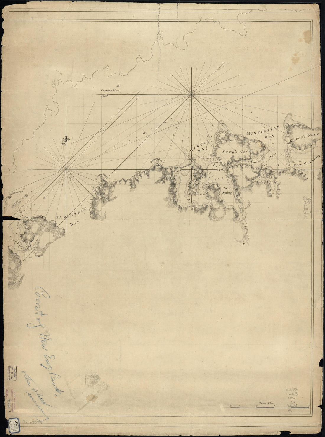 This old map of A Chart of New York Island & North River: East River, Passage Through Hell Gate, Flushing Bay, Hampstead Bay, Oyster, Huntington Bay, Cow Harbour, East Chester Inlet, Rochell, Rye, Patrick Islands, Ec from 1770 was created by Joseph F. W.