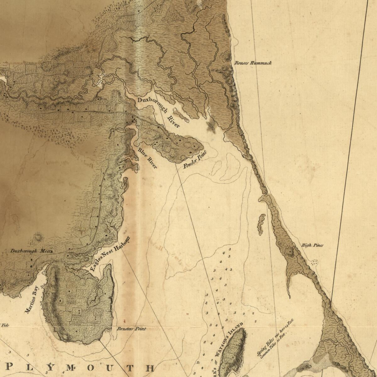This old map of Chart of Plymouth Bay from 1770 was created by Joseph F. W. (Joseph Frederick Wallet) Des Barres in 1770