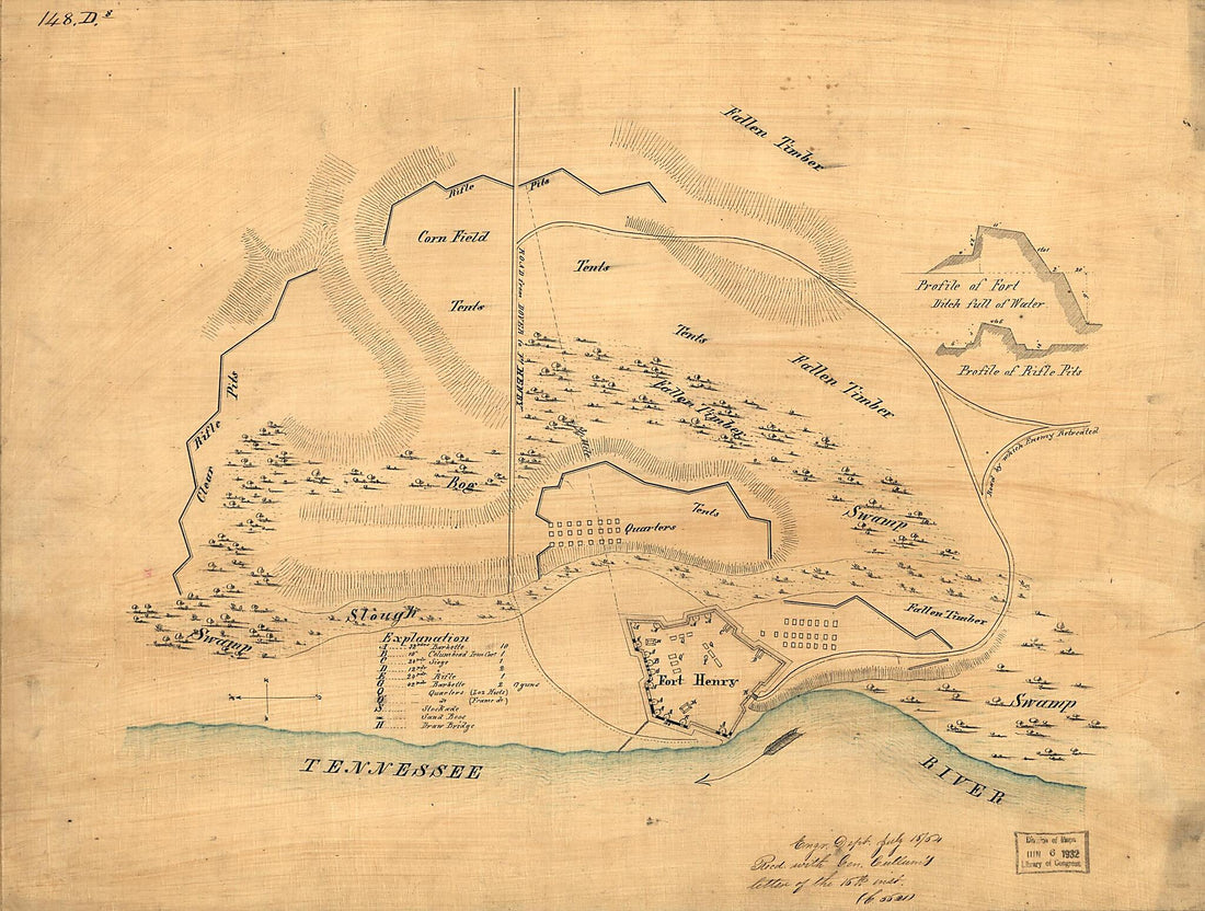 This old map of Plan of Fort Henry and Its Outworks from 1862 was created by United States. Army. Corps of Engineers in 1862