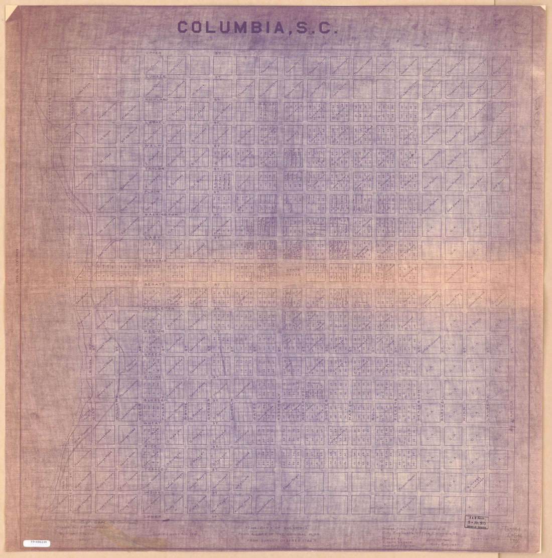 This old map of Columbia, S.C from 1915 was created by Columbia (S.C.) City Engineering Department, T. Keith (Thomas Keith) Legaré in 1915