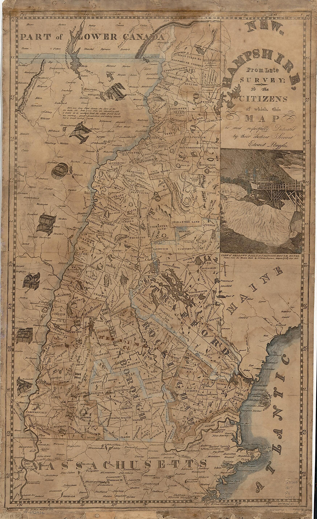 This old map of Hampshire : from Late Survey from 1817 was created by O. T. (Oliver Tarbell) Eddy, Edward Ruggles in 1817
