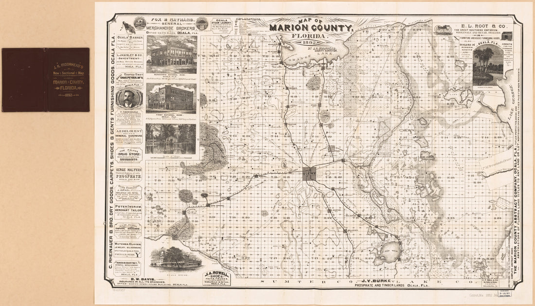 This old map of Map of Marion County, Florida, from 1892 was created by E.P. Noll & Co, J. R. Moorhead in 1892