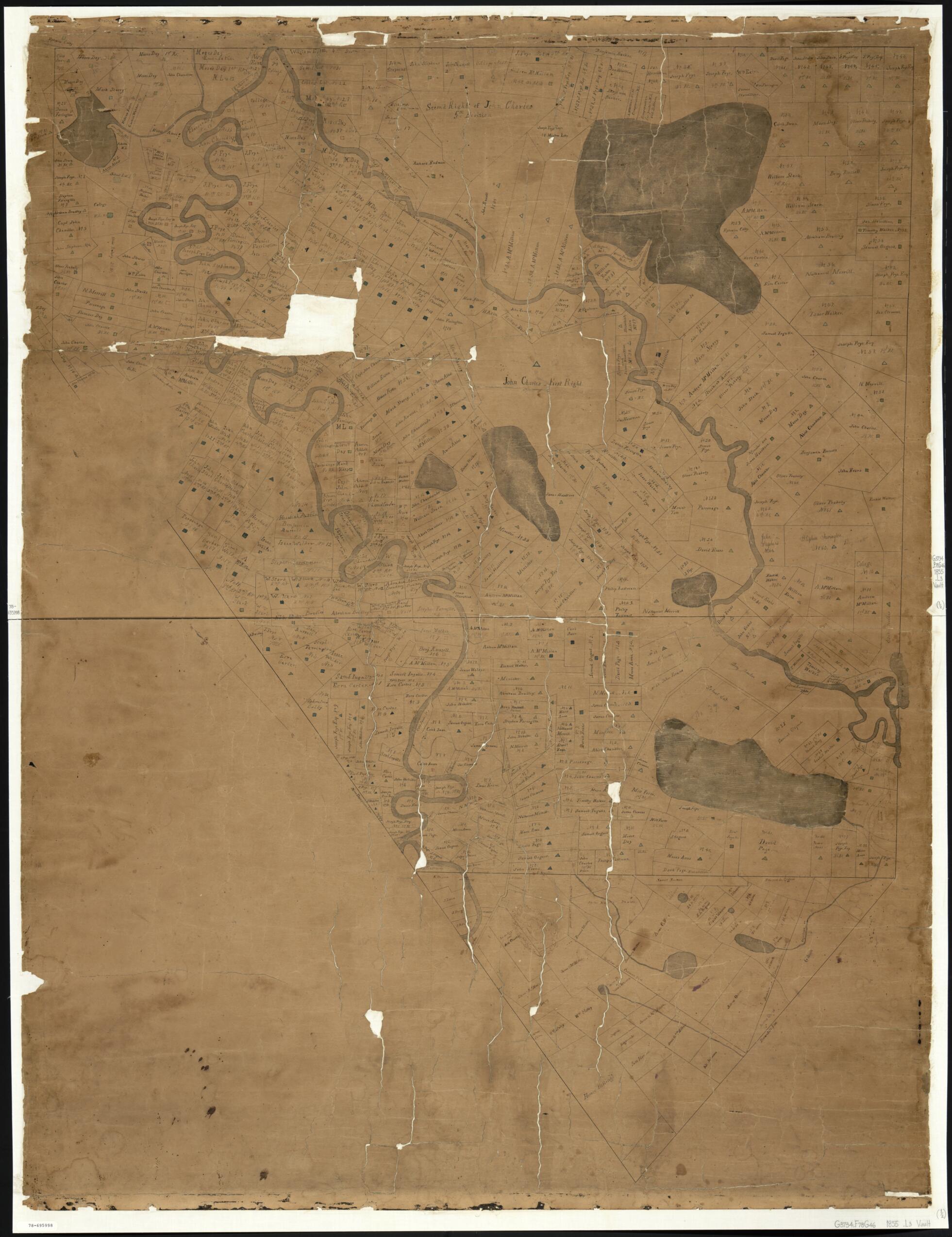This old map of Land Ownership Map of the Town of Fryeburg, Maine from 1855 was created by in 1855