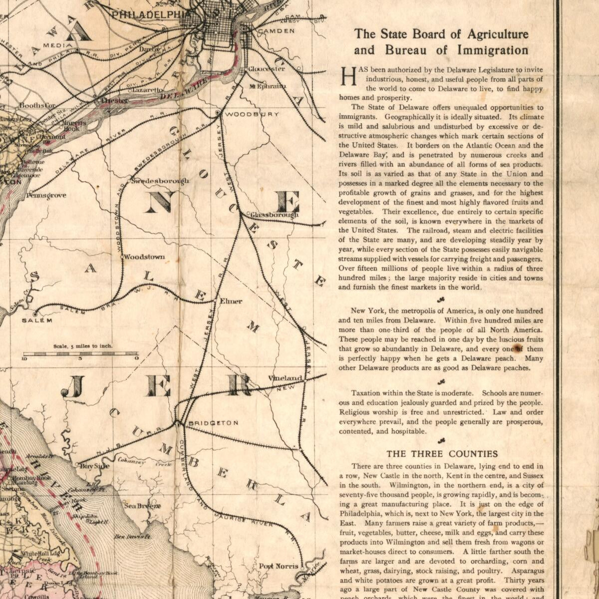 This old map of An Invitation to Delaware from 1903 was created by  Delaware. State Board of Agriculture, John L. Smith in 1903
