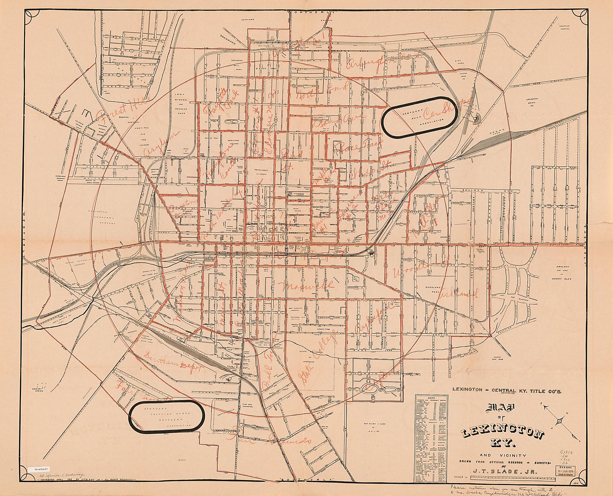 This old map of Lexington & Central Ky. Title County&