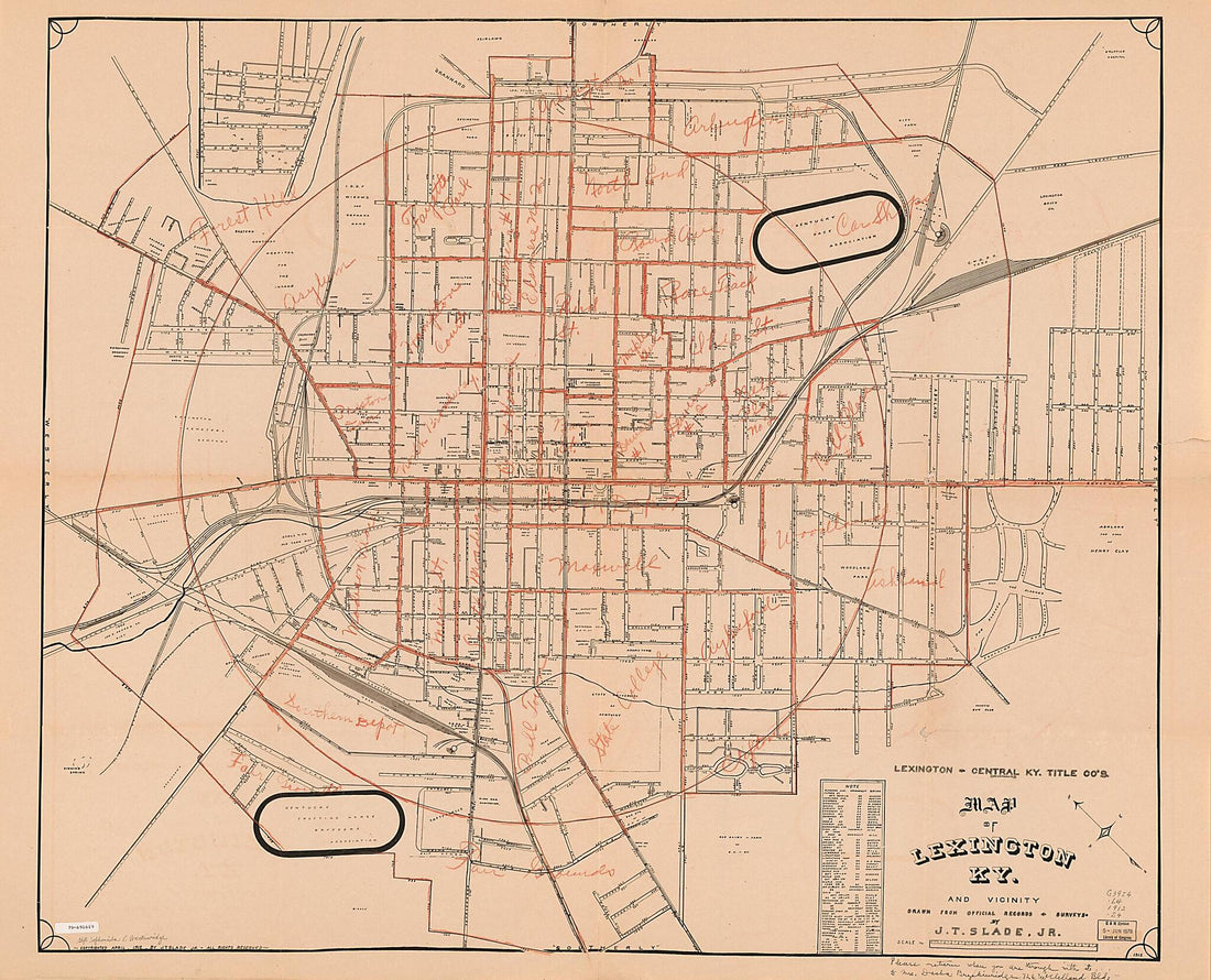 This old map of Lexington & Central Ky. Title County&