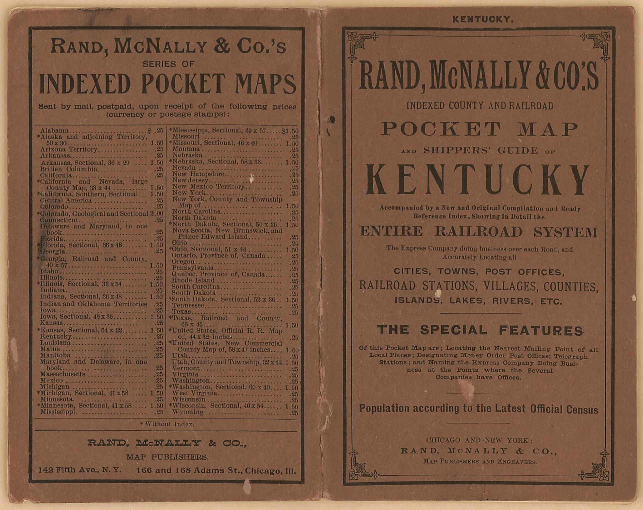 This old map of Kentucky from 1905 was created by Rand McNally and Company in 1905
