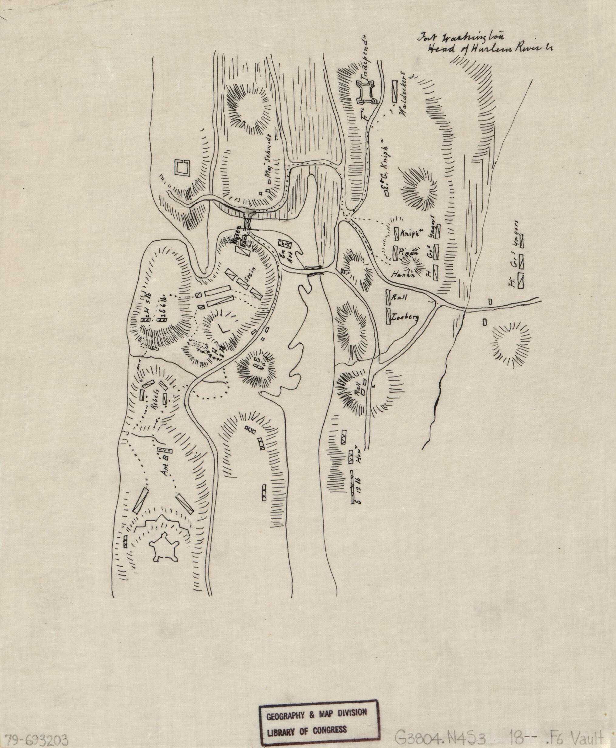 This old map of Fort Washington, Head of Harlem River from 1812 was created by in 1812