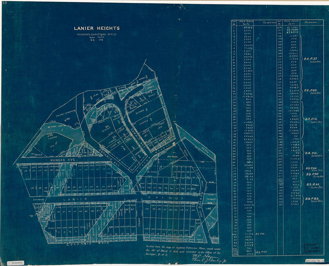 This old map of Lanier Heights : Recorded, Surveyor&