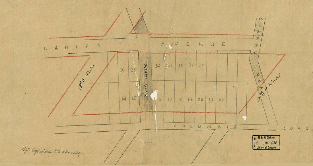 This old map of Drawing of Part of Lanier Heights, Washington, D.C., Showing Residential Lots from 1890 was created by in 1890