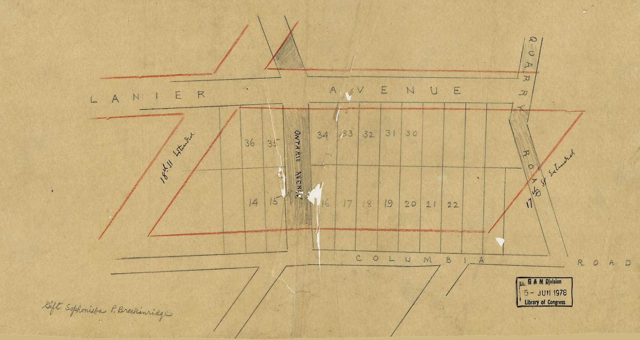 This old map of Drawing of Part of Lanier Heights, Washington, D.C., Showing Residential Lots from 1890 was created by in 1890
