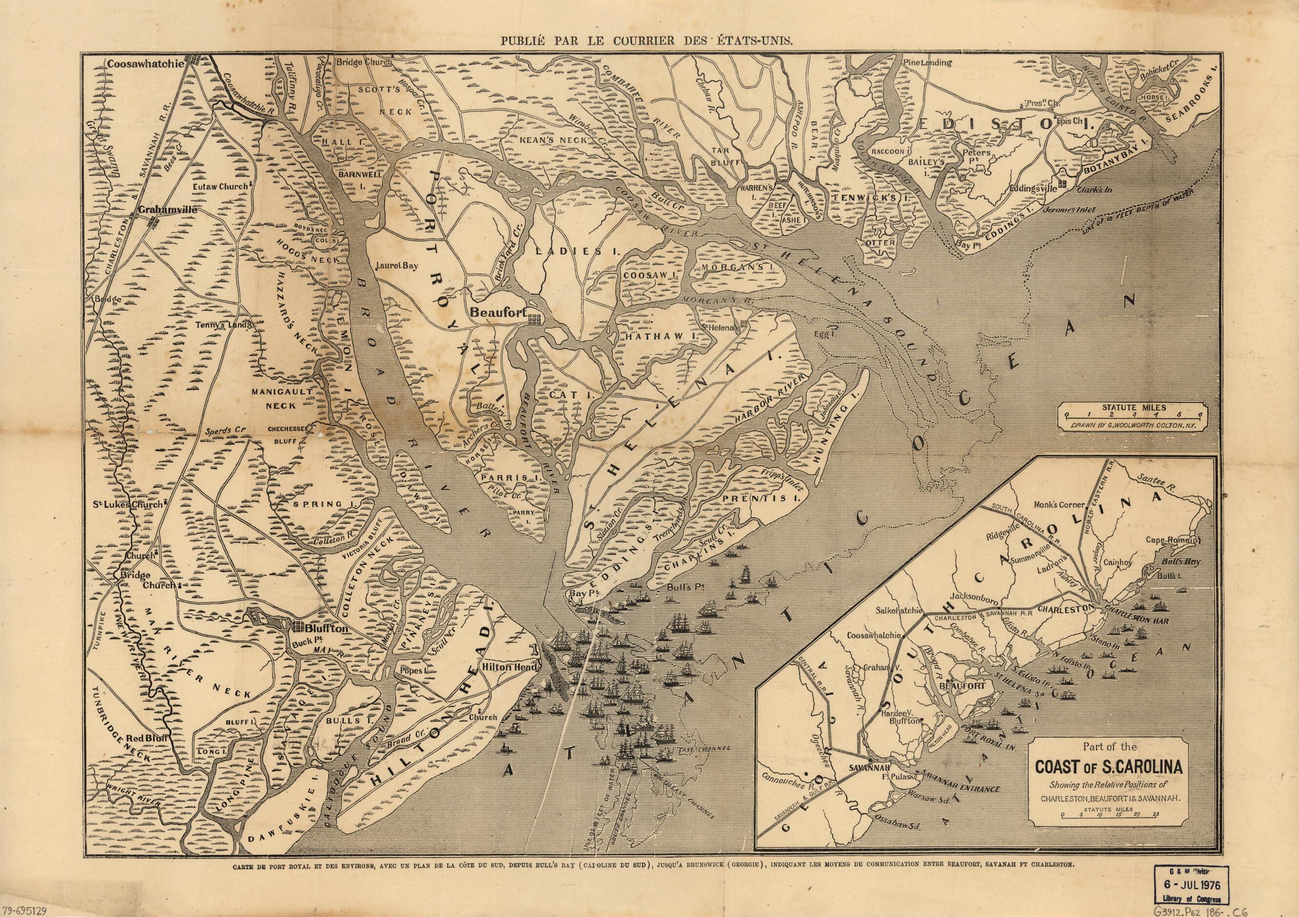 This old map of Carte De Port Royal Et Des Environs : Avec Un Plan De La Côte Du Sud, Depuis Bull&