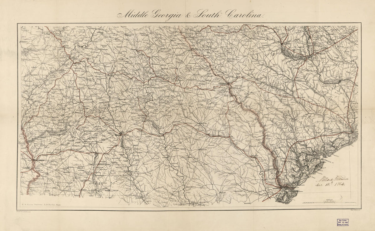 Middle Georgia & South Carolina (Middle Georgia and South Carolina) 1865 by Relic Map Company