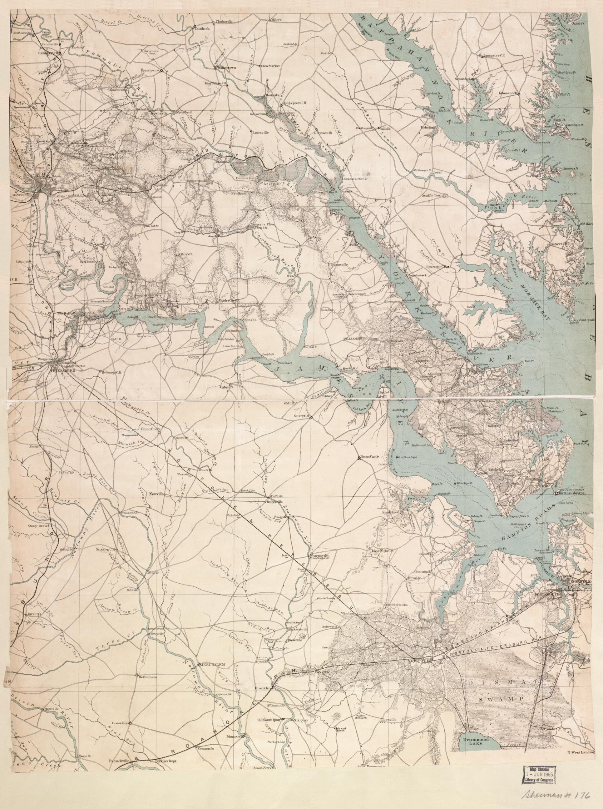 This old map of Eastern Virginia from 1862 was created by Joseph R. (Joseph Roswell) Hawley, Charles G. Krebs, A. Lindenkohl, H. (Henry) Lindenkohl, U.S. Coast and Geodetic Survey in 1862
