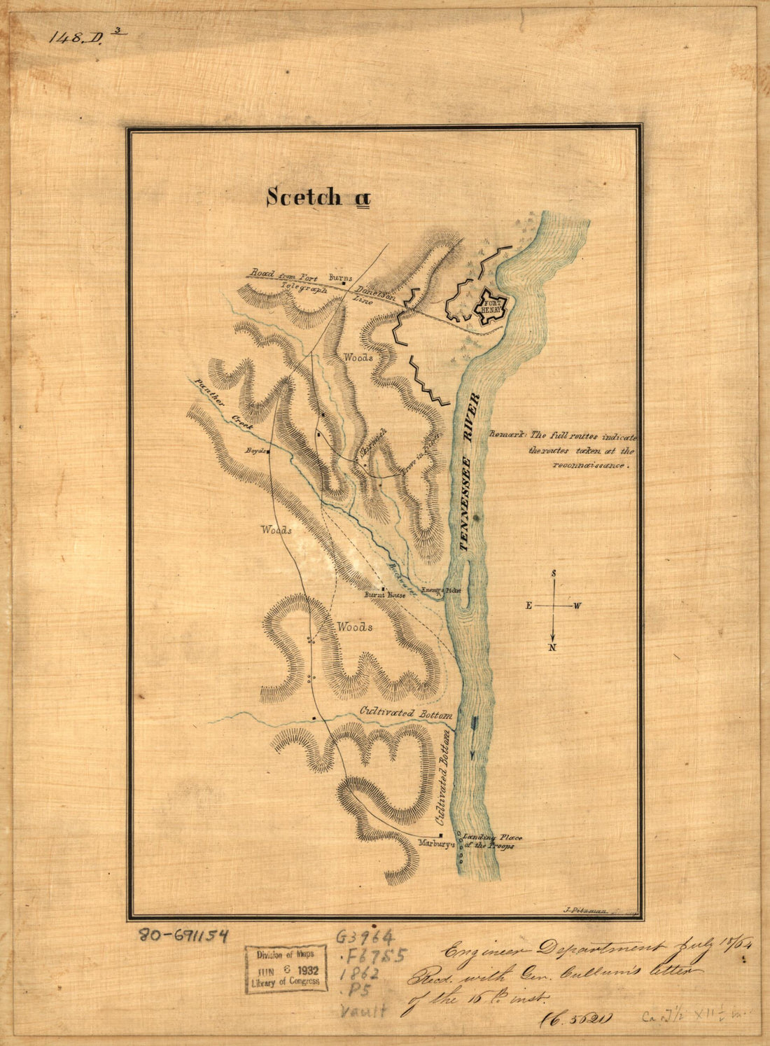 This old map of Map of Fort Henry, Tennessee, and Environs from 1862 was created by George W. (George Washington) Cullum, Julius Pitzman in 1862