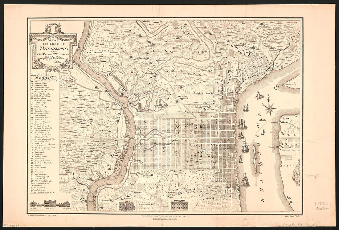 This old map of To the Citizens of Philadelphia, This Plan of the City and Its Environs Is Respectfully Dedicated by the Editor from 1895 was created by Bradley & Company, Charles D. Kaufmann, P. C. Varte in 1895