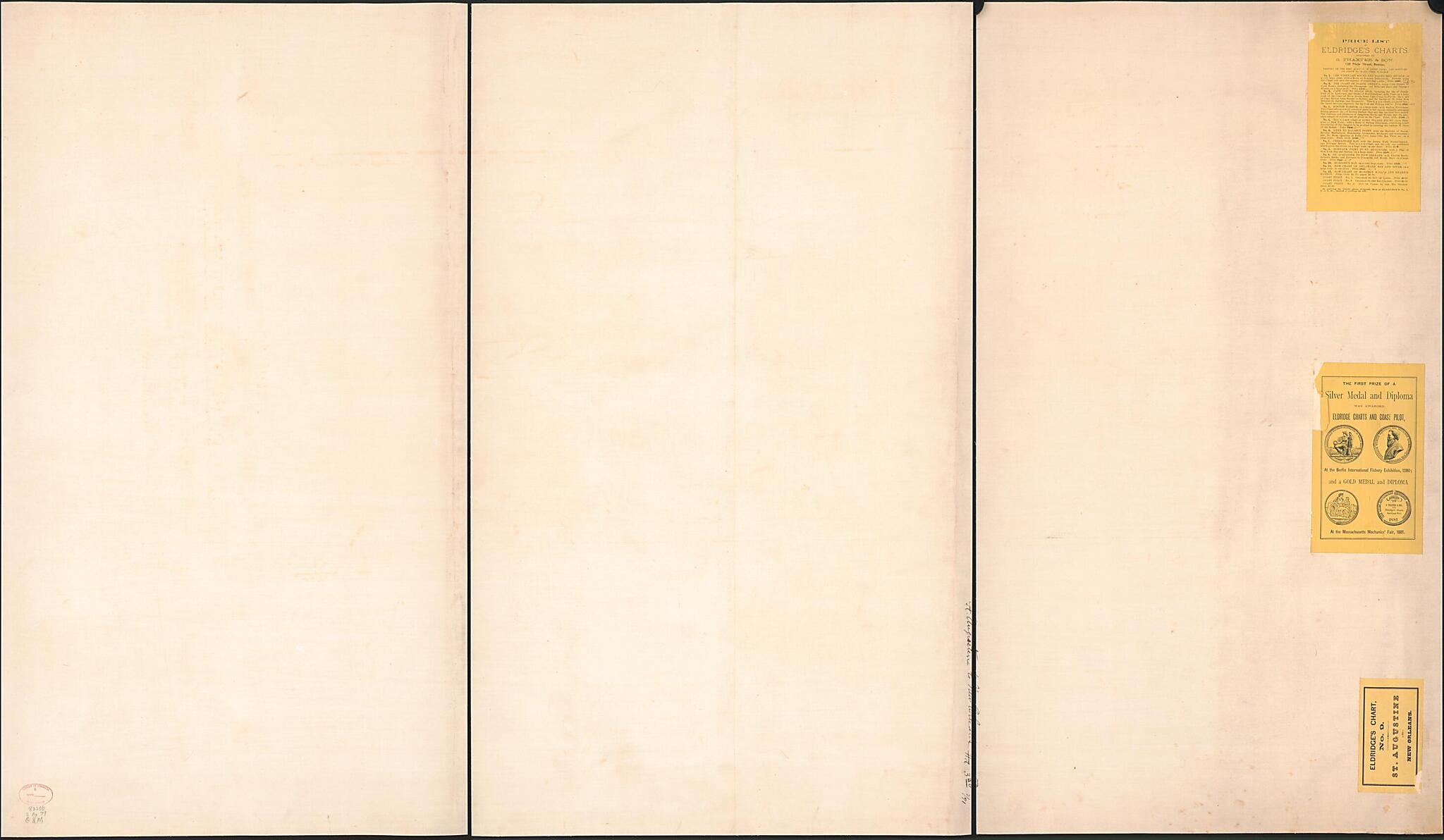This old map of St. Augustine to New Orleans : With Florida Reefs and Entrance to Pensacola and Mobile Bays On a Large Scale from 1884 was created by George Eldridge,  S. Thaxter & Son in 1884