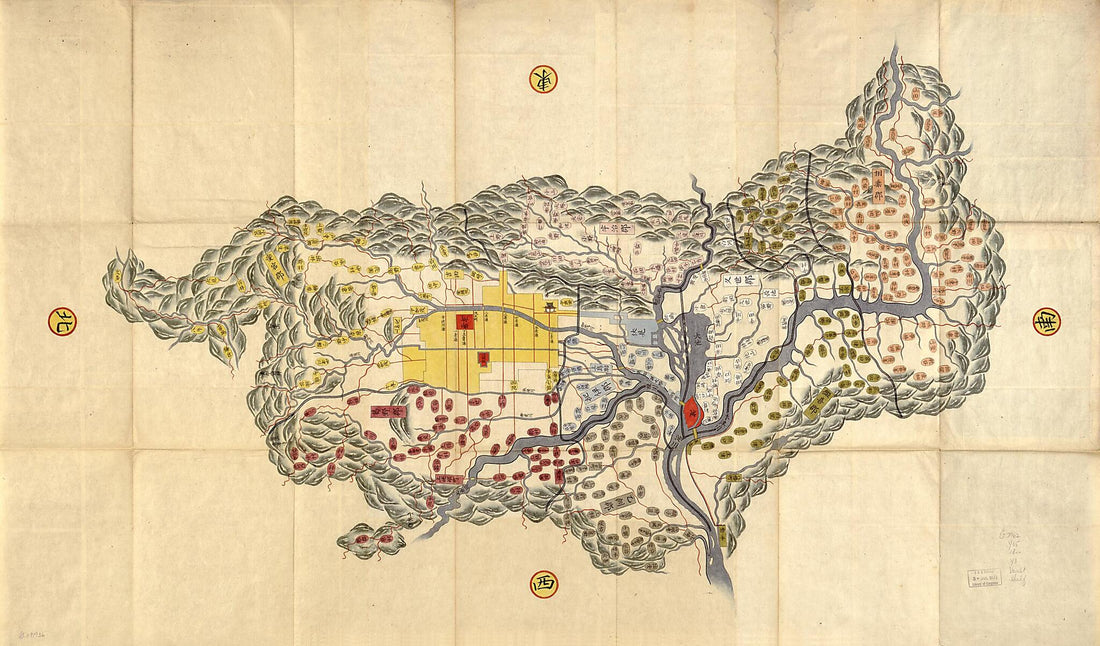 This old map of Yamashiro No Kuni Ezu. (山城國繪圖) from 1800 was created by in 1800
