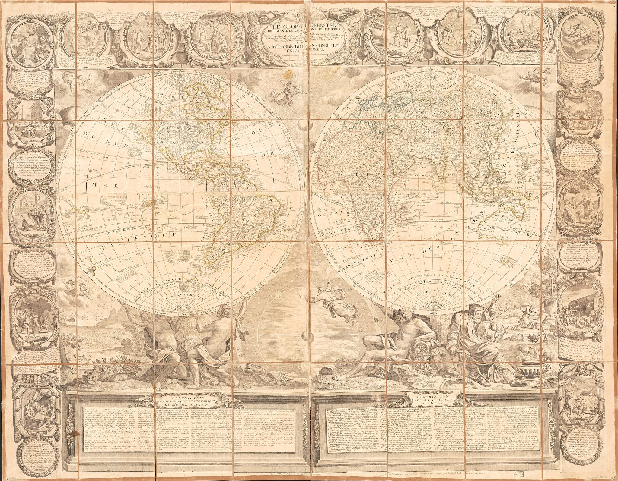 This old map of Hémisphères : Dressé Sur La Projection De Mr. De La Hyre De L&