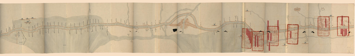 運加捕上下泉六廳光绪九年搶修工程咨估圖, the Grand Canal Embankment Repair Cost Map for Yunjiabu in 1883 by Relic Map Company