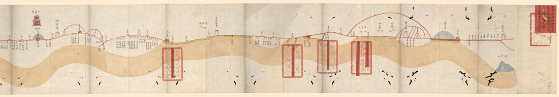 This old map of Nan an San Ting Guangxu Er Nian Fen He Dao Qi Zhi Li Shu Zuo Guo Gong Cheng Duan Luo Zhang Chi Zong He Tu. (南岸三廳光绪二年分河道起止里数做過工程段落丈尺总河圖, Prefecture) from 1876 was created by Arthur W. (Ar