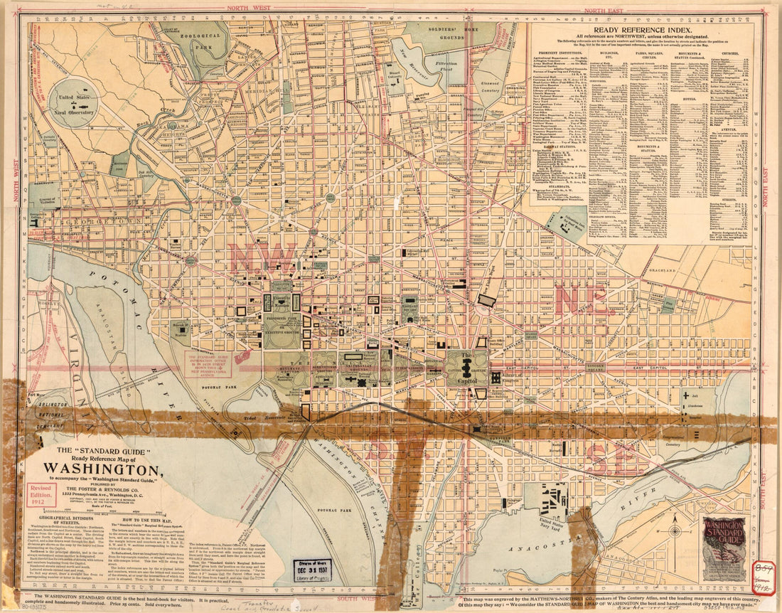 This old map of The Standard Guide Ready Reference Map of Washington : to Accompany the Washington Standard Guide from 1911 was created by Foster & Reynolds Co, Northrup Company in 1911