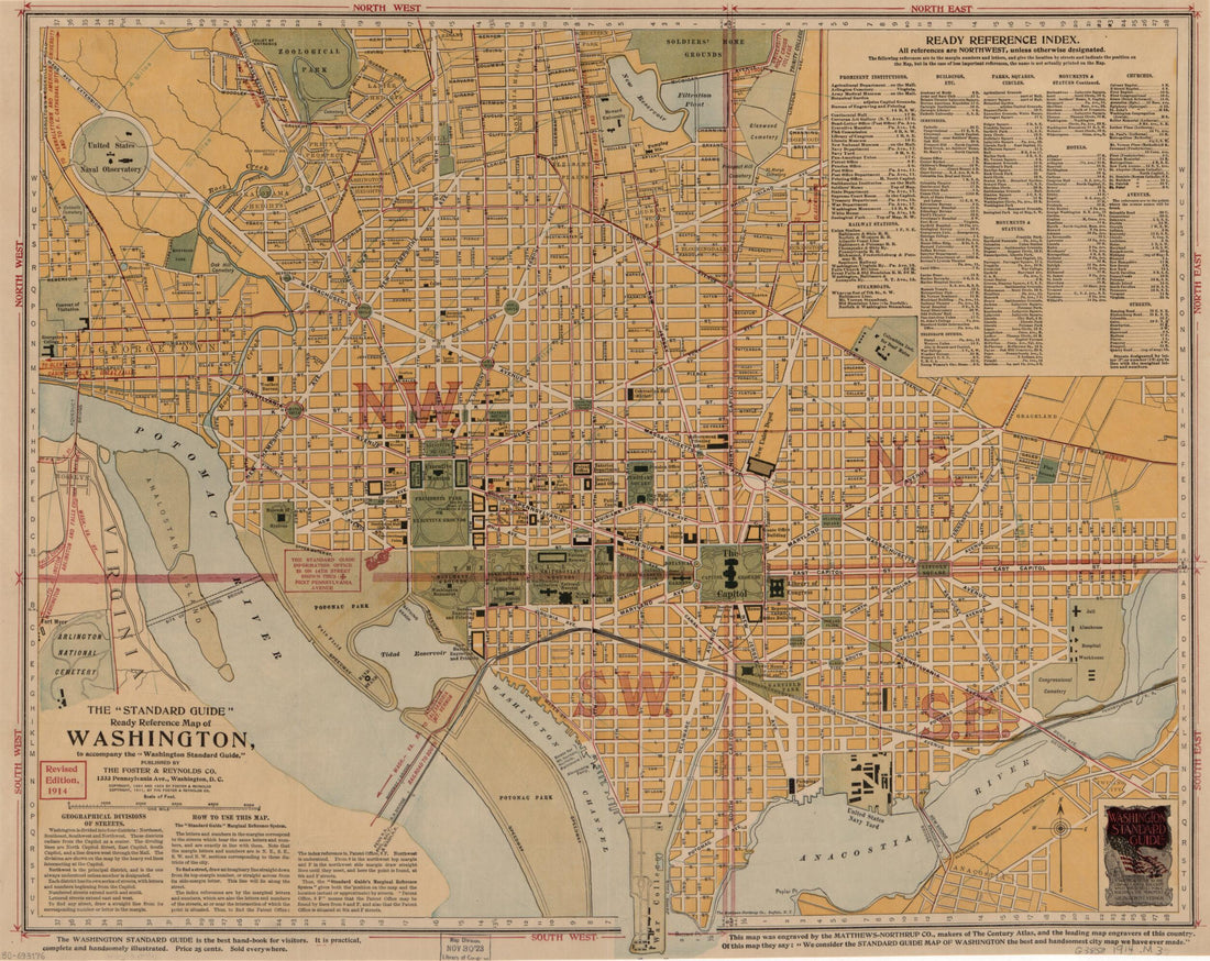 This old map of The Standard Guide Ready Reference Map of Washington : to Accompany the Washington Standard Guide from 1914 was created by Foster & Reynolds Co, Northrup Company in 1914