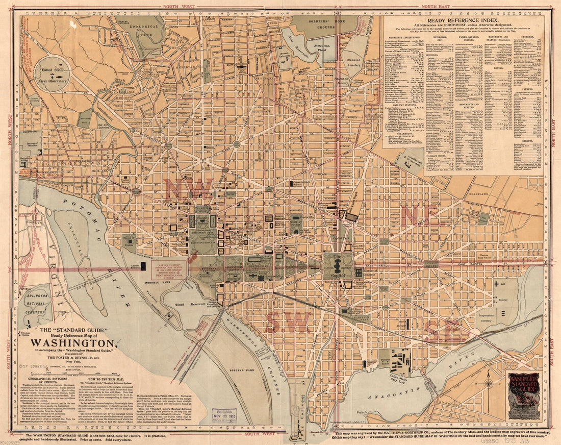 This old map of The Standard Guide Ready Reference Map of Washington : to Accompany the Washington Standard Guide from 1915 was created by Foster & Reynolds Co, Northrup Company in 1915