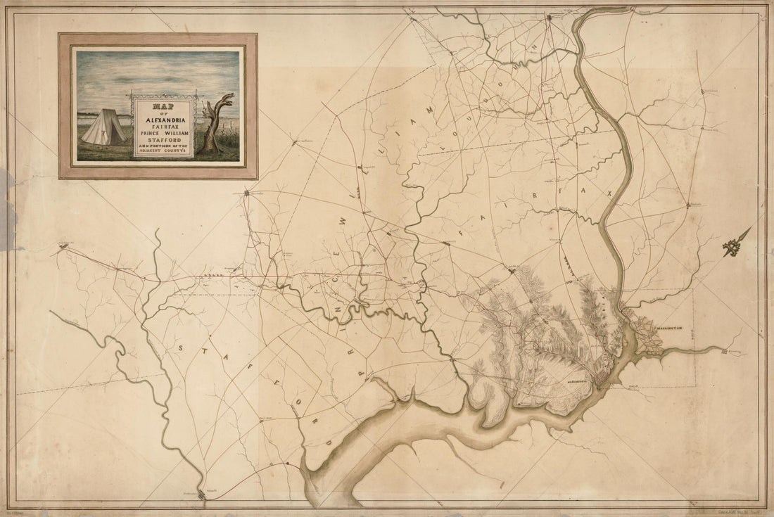 This old map of Map of Alexandria, Fairfax, Prince William, Stafford, and Portions of the Adjacent County&
