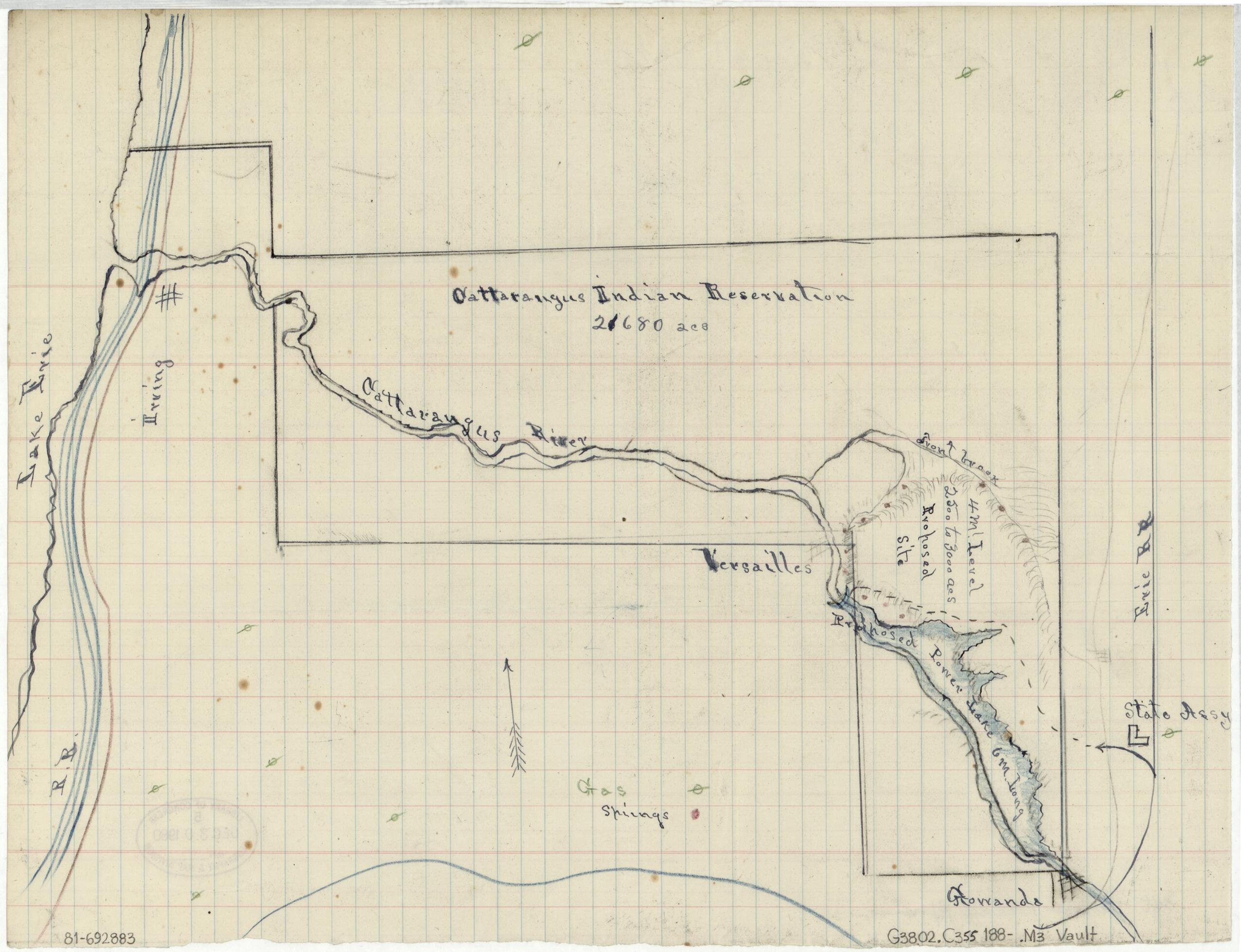 This old map of Map of the Cattaraugus Indian Reservation, New York from 1880 was created by in 1880