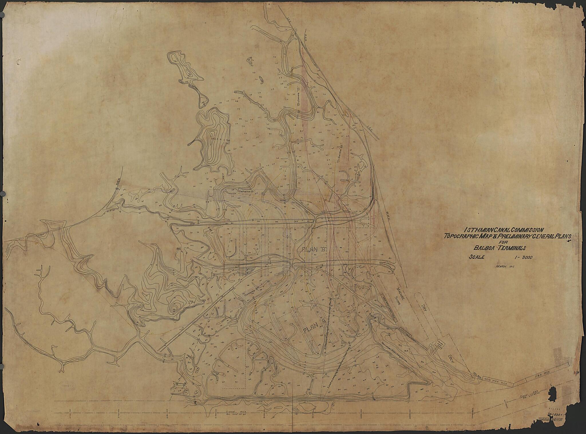 This old map of 3000 from 1912 was created by Isthmian Canal Commission (U.S.) in 1912
