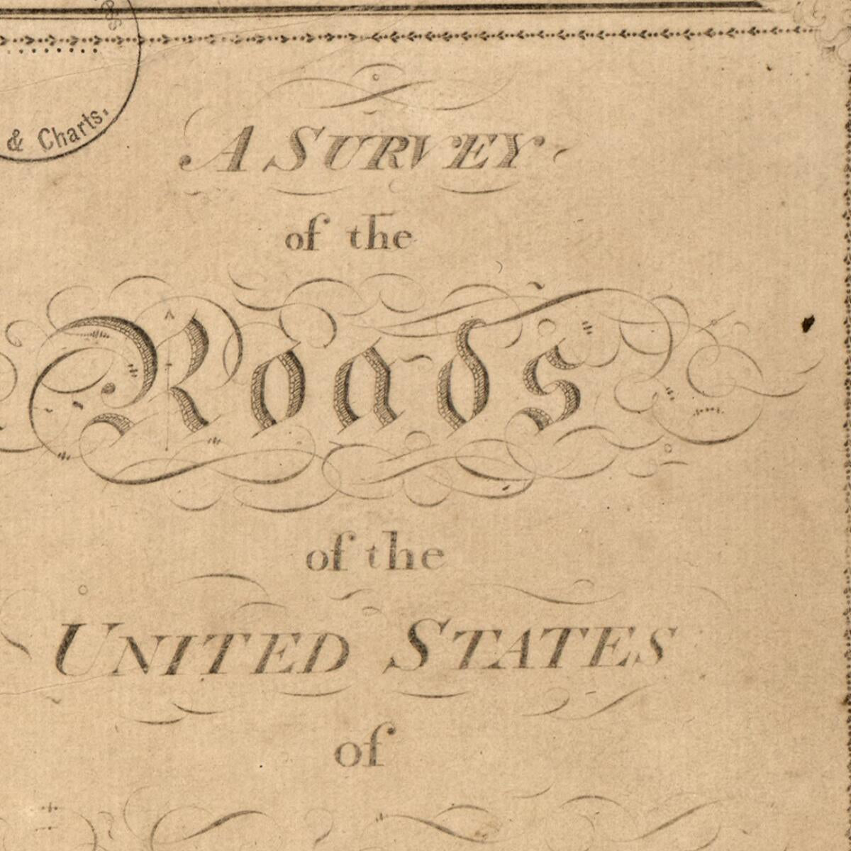 This old map of A Survey of the Roads of the United States of America from 1789 was created by Christopher Colles, Cornelius Tiebout in 1789