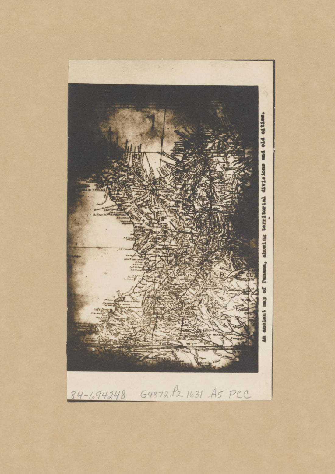 This old map of An Ancient Map of Panama, Showing Territorial Divisions and Old Cities from 1631 was created by in 1631