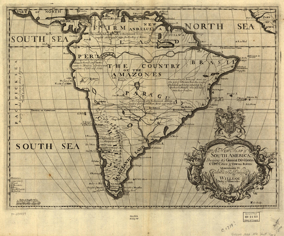 This old map of A New Map of South America, Shewing It&