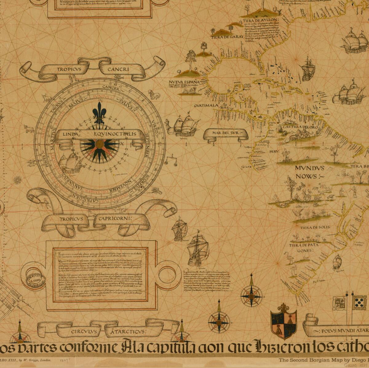 This old map of Carta Universal En Que Se Contiene Todo Lo Que Del Mundo Se Ha Descubierto Fasta Agora from 1887 was created by Diego Ribero in 1887