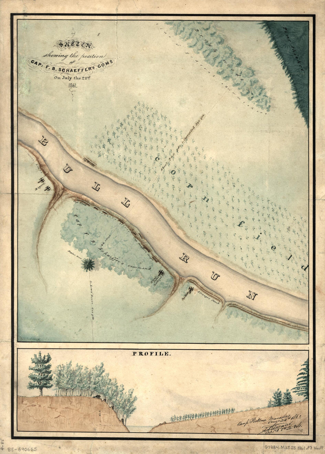 This old map of Sketch Showing the Position of Cap. F.B. Schaeffer&