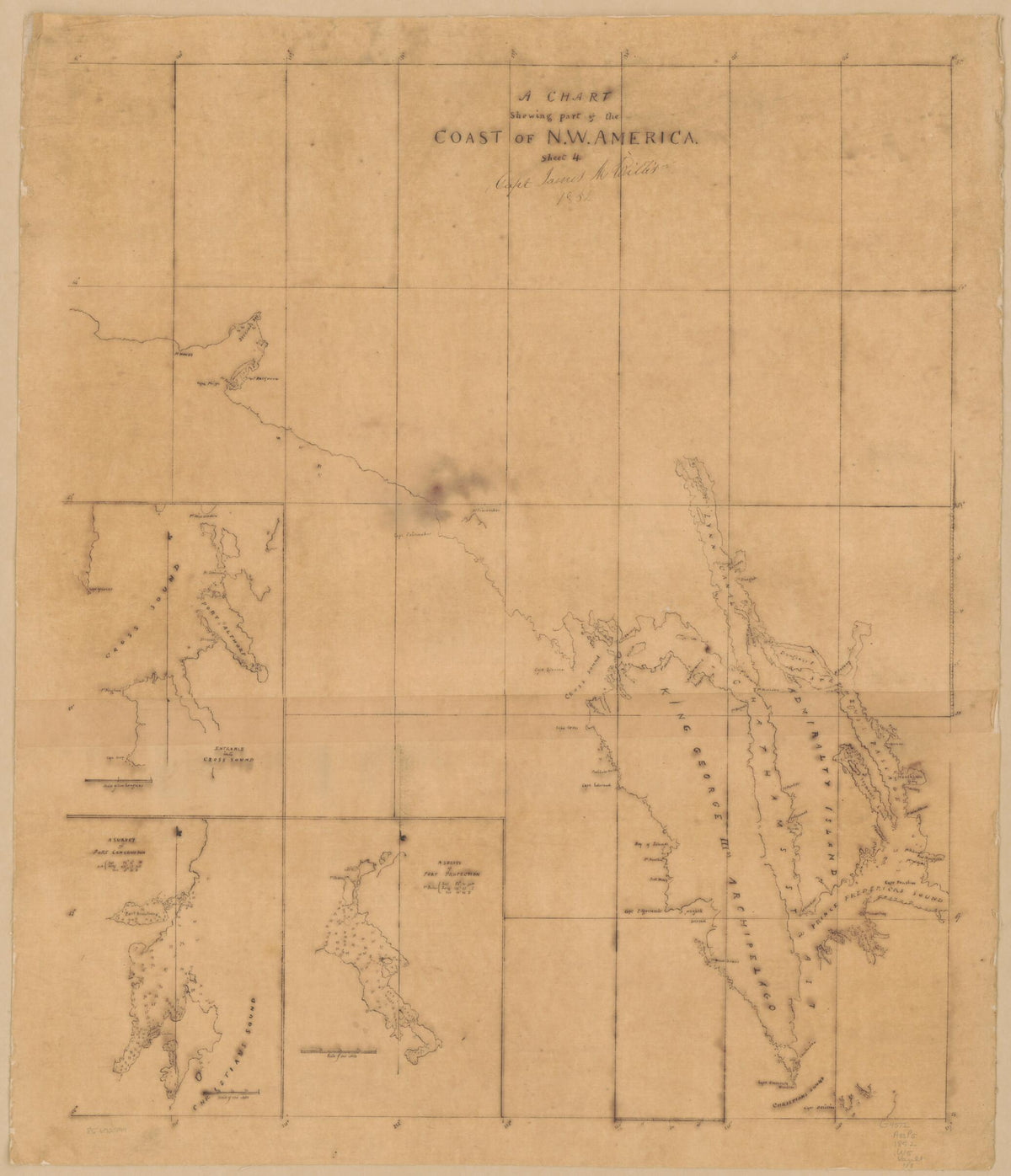 A Chart Shewing sic Part of the Coast of N.W. America 1852 by Relic Map Company