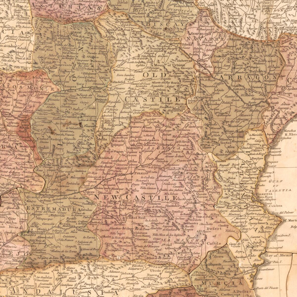 This old map of The Kingdoms of Spain and Portugal, Divided Into Their Great Provinces from 1772 was created by Robert Sayer in 1772