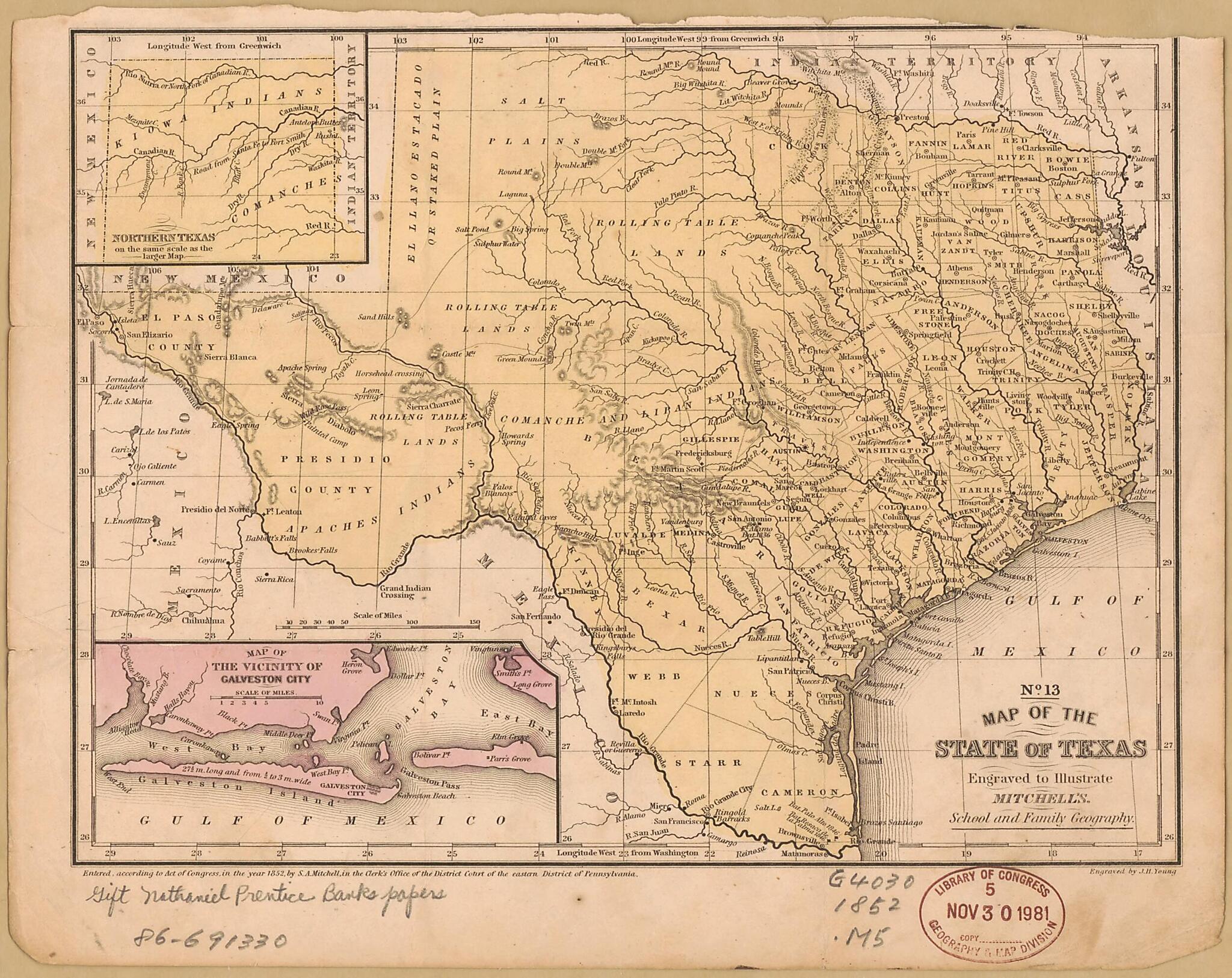 This old map of Map of the State of Texas, Engraved to Illustrate Mitchell&