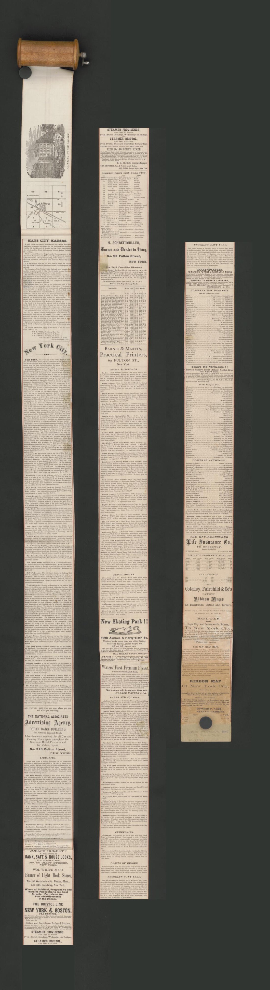 This old map of Chart of Broadway from Battery to 14th St from 1867 was created by Fairchild & Co Coloney in 1867