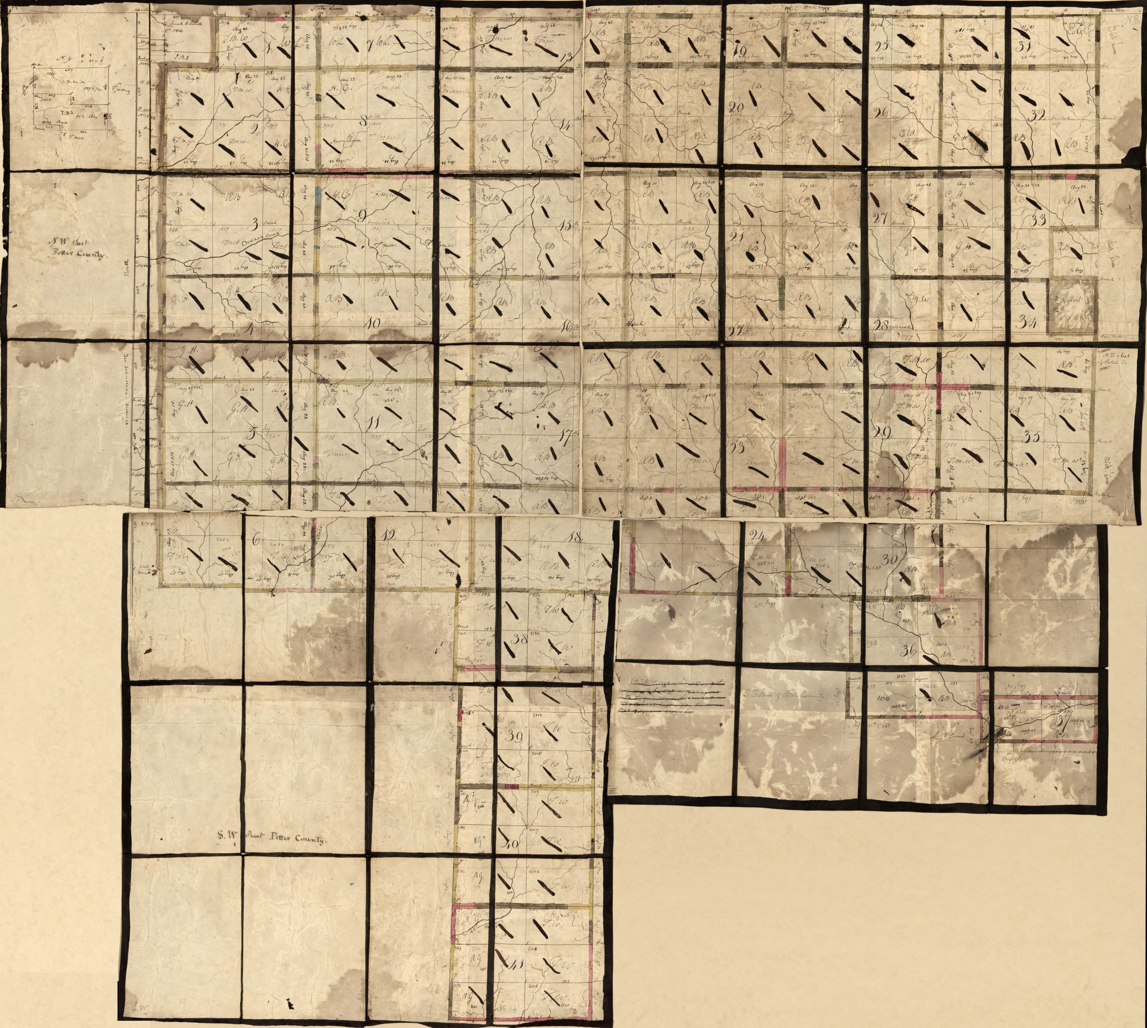 This old map of Land Ownership Map of the William Bingham Estate In Potter County, Pennsylvania from 1790 was created by John Adlum, William Bingham in 1790