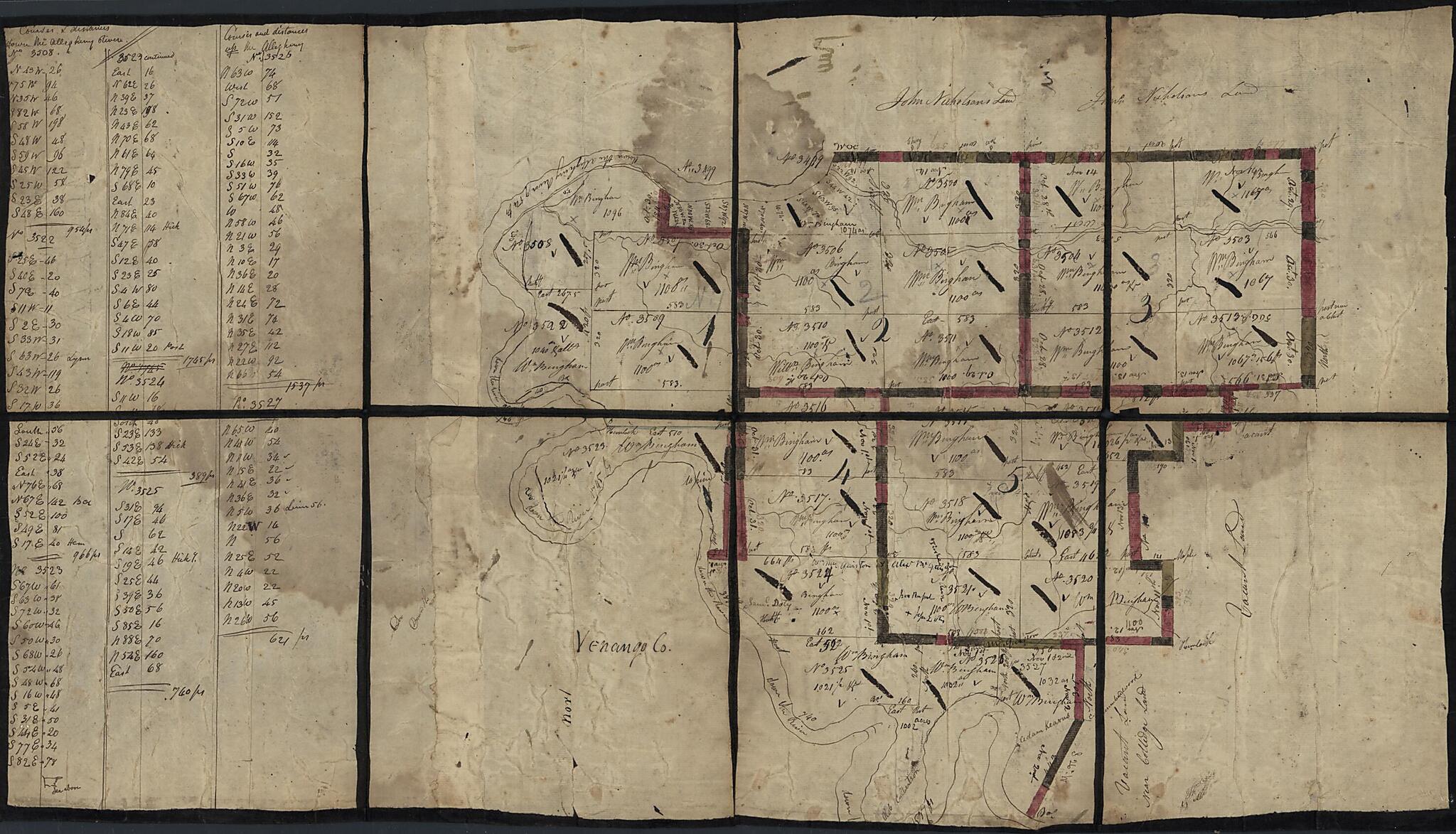 This old map of Venango Co from 1790 was created by John Adlum, William Bingham in 1790