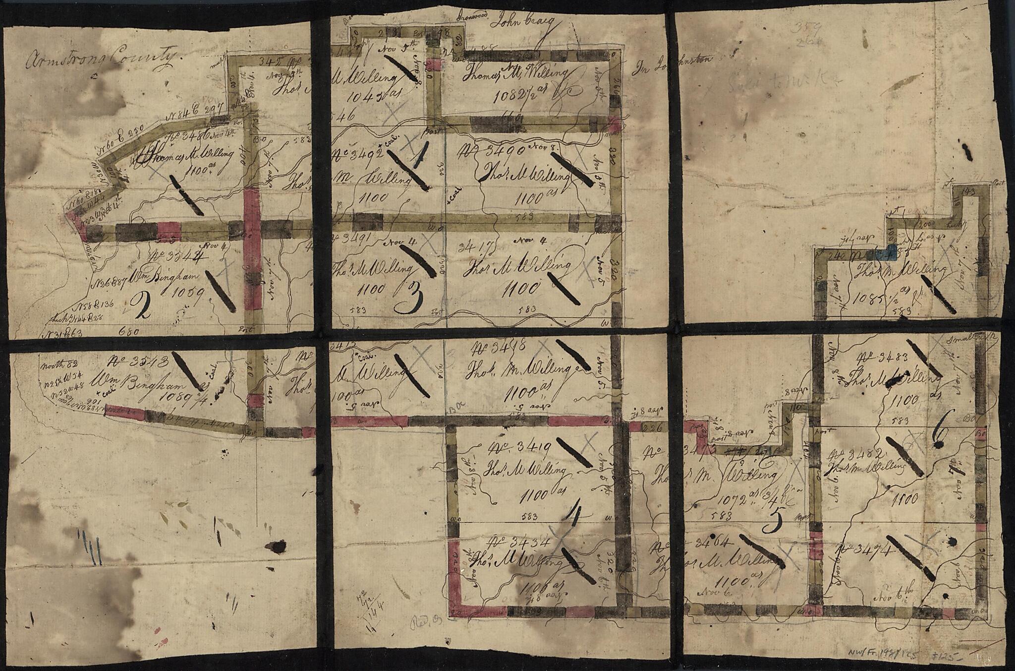 This old map of Armstrong County from 1790 was created by John Adlum, William Bingham in 1790